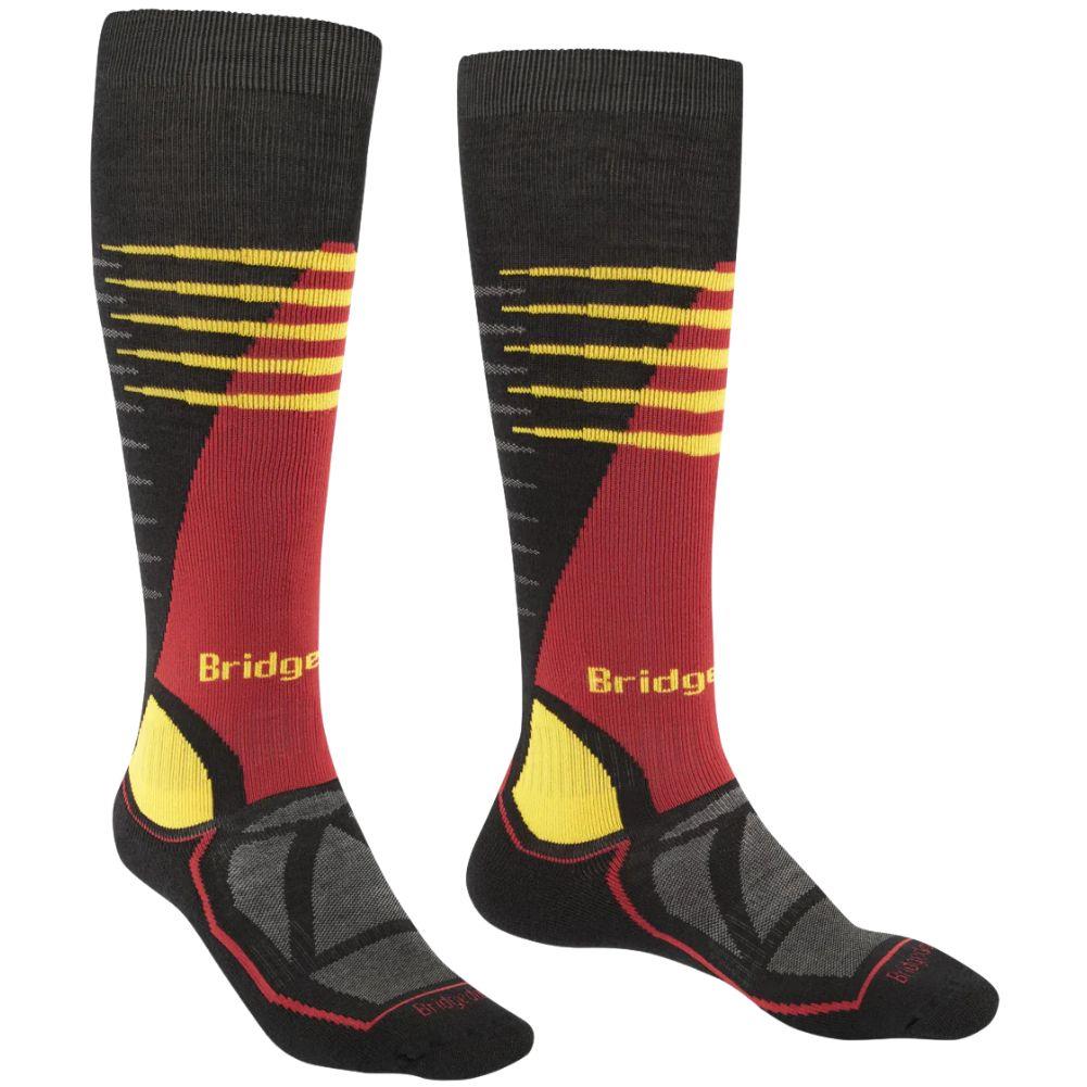 Bridgedale Men's Ski Midweight Merino Performance Over Calf (Black/Gold)