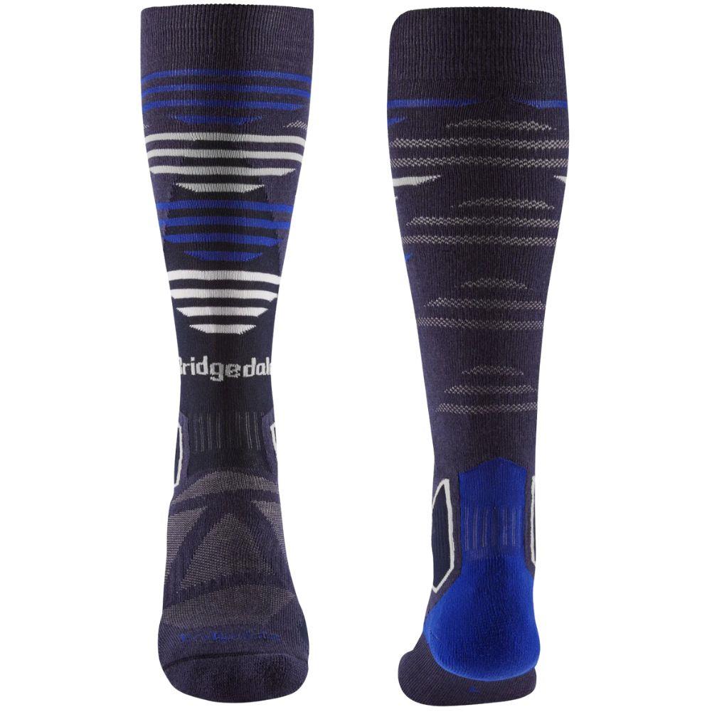 Bridgedale Men's Ski Lightweight Merino Performance Over Calf (Navy) front back