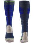 Bridgedale Men's Ski Easy On Merino Endurance Over Calf (Denim/Blue) front back