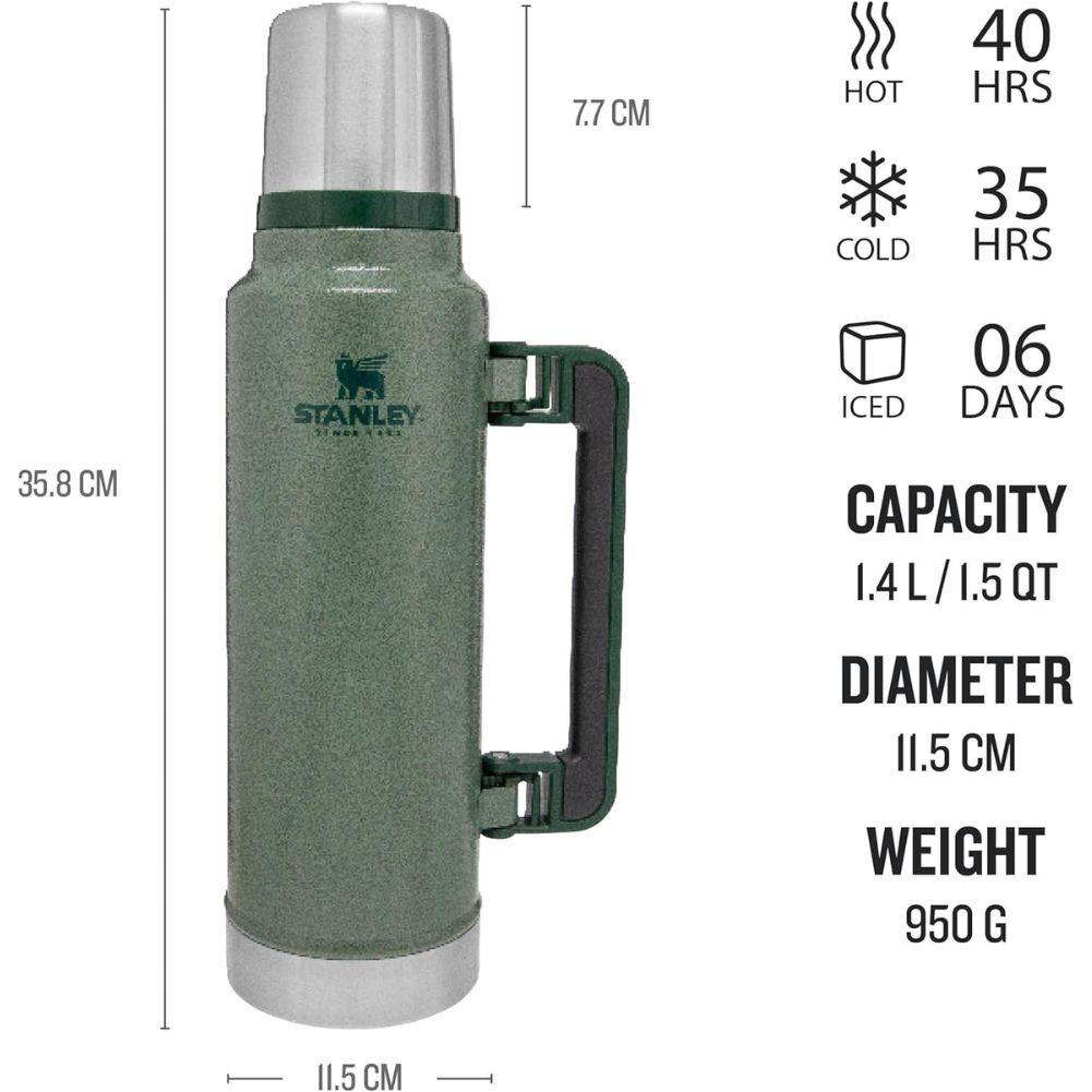 Stanley Classic Legendary Thermal 1.4L Flask (Hammertone Green) sizes