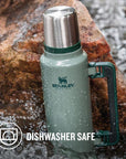 Stanley Classic Legendary Thermal 1.4L Flask (Hammertone Green) dishwash