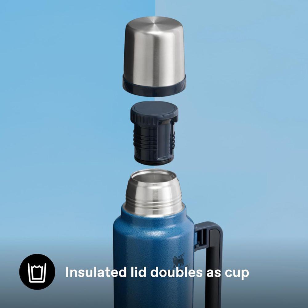 Stanley Classic Legendary Thermal 1.4L Flask (Hammertone Lake) lid off