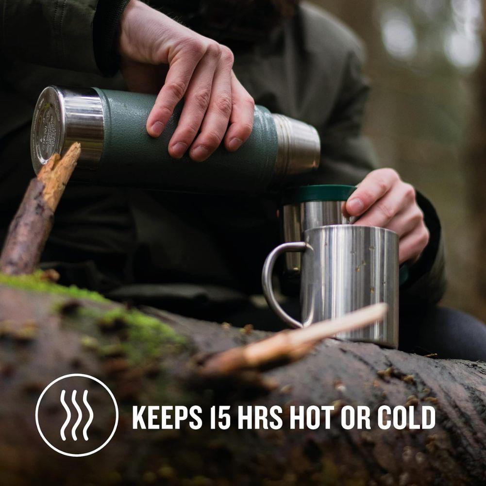 Stanley Classic Legendary Bottle 0.47L Flask (Hammertone Green) warm