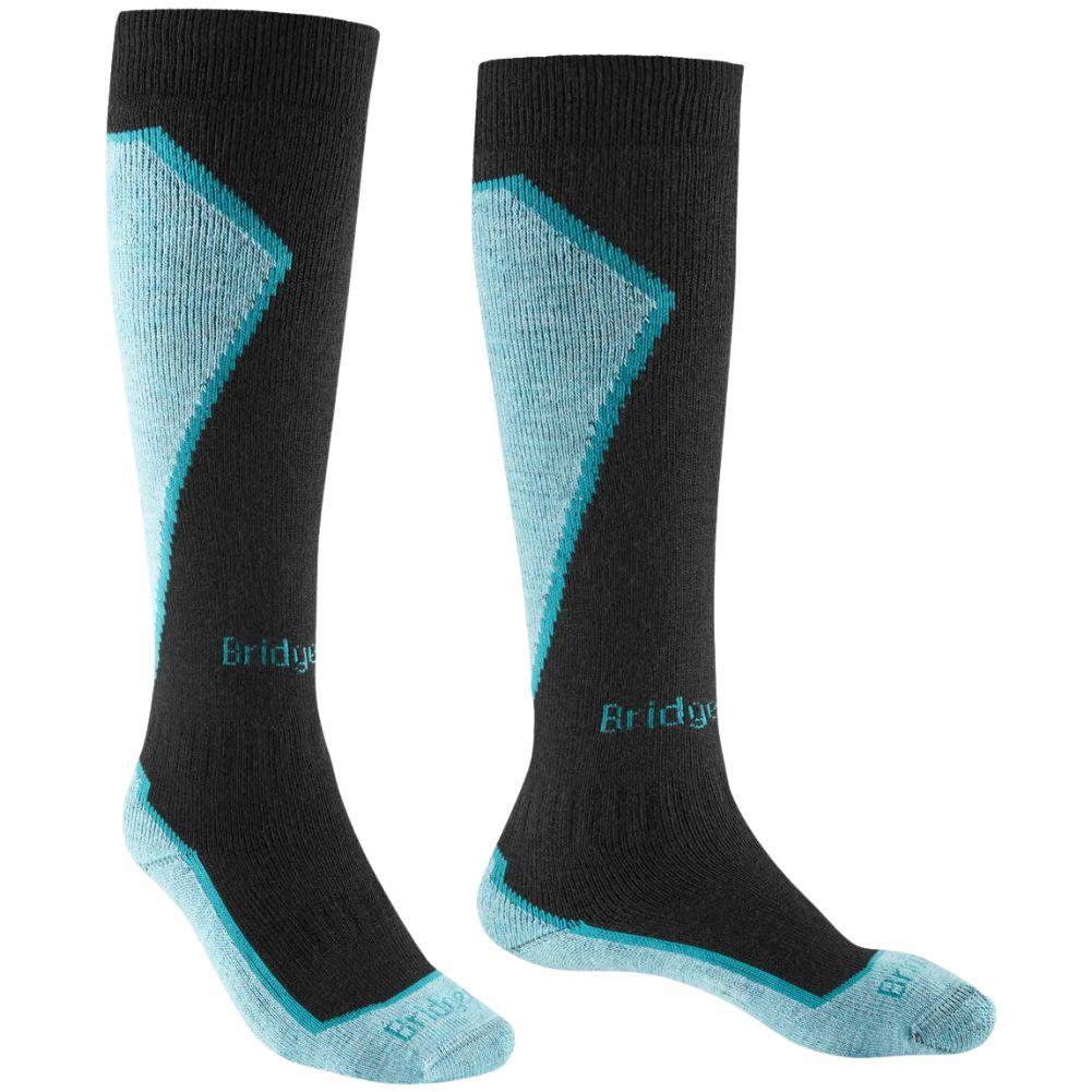 Bridgedale Women&#39;s Ski Heavyweight Merino Performance Over Calf (Black/Blue)