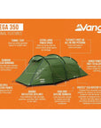 Vango Omega 350 Eco Tent - 3 Man Tunnel Tent