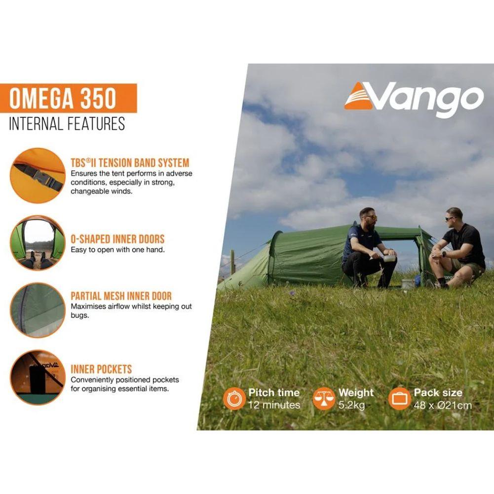 Vango Omega 350 Eco Tent - 3 Man Tunnel Tent