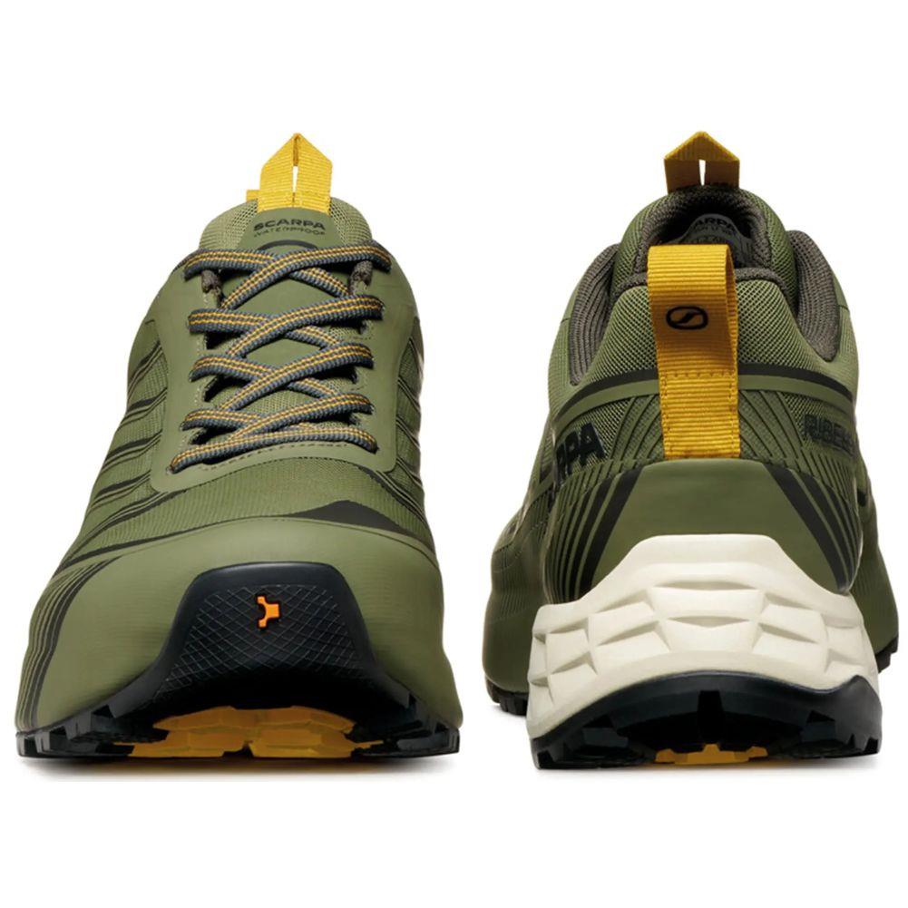 Scarpa Men's Ribelle Run LT WP Walking Shoes (Olive/Lemon Curry) front back 