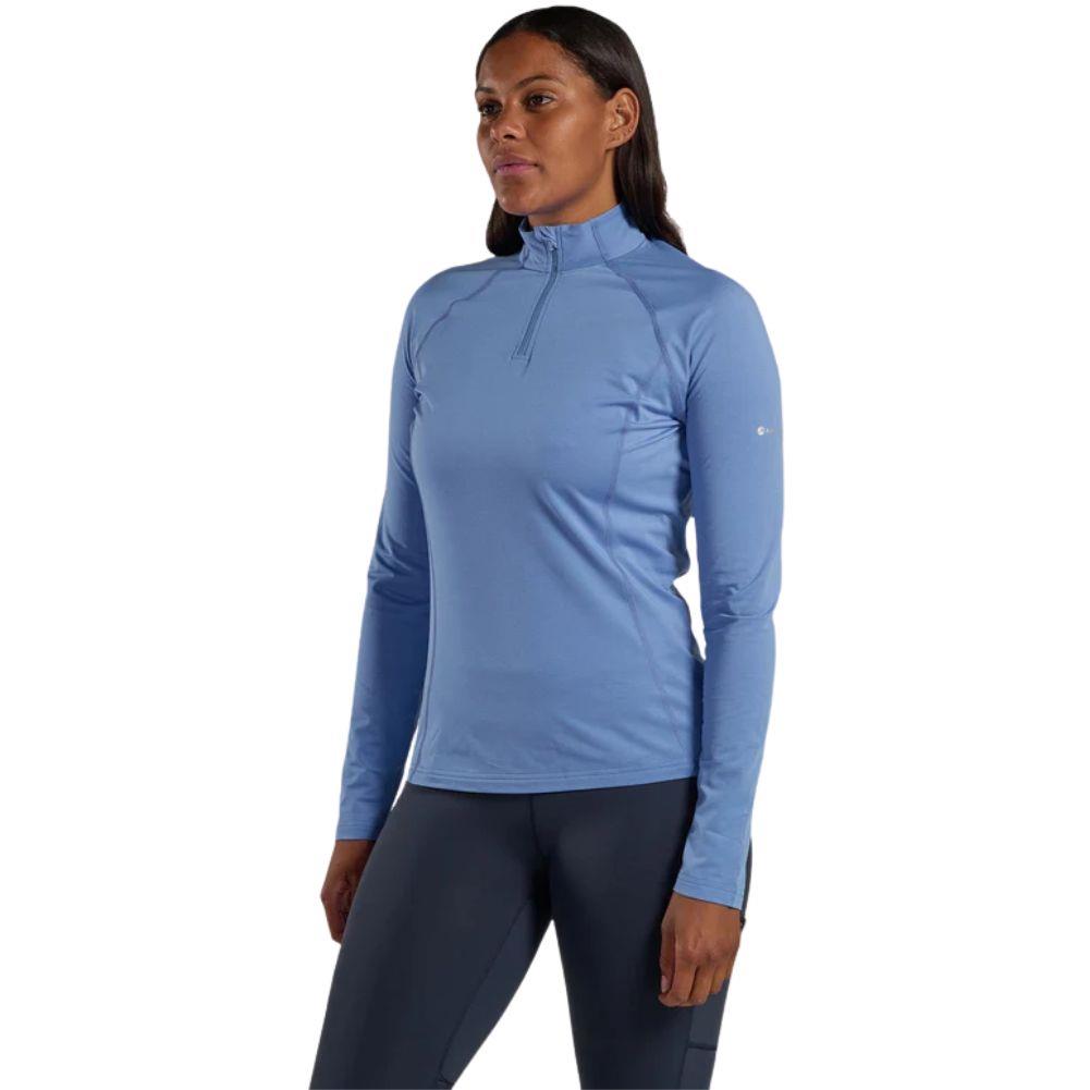 Montane Women's Dart XT Thermal Zip Neck T-Shirt (Cornflower) angle