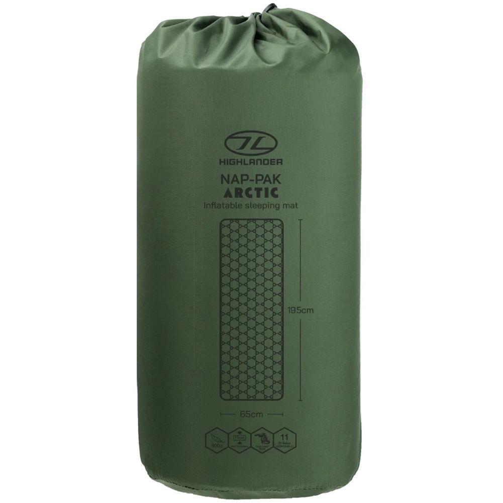 Highlander Nap-Pak Arctic R11 Inflatable Sleeping Mat (Olive Green)