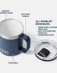 Yeti Rambler 10 oz (295 ml) Stackable Ceramic Lining Mug (Stainless Steel) info