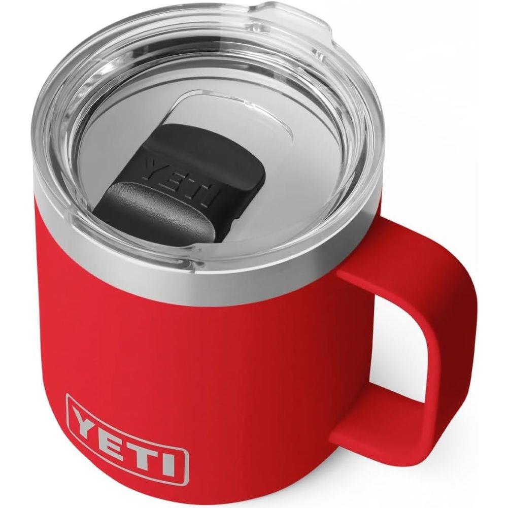 Yeti Rambler 10 oz (295 ml) Stackable Ceramic Lining Mug (Rescue Red) top angle