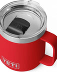 Yeti Rambler 10 oz (295 ml) Stackable Ceramic Lining Mug (Rescue Red) top angle