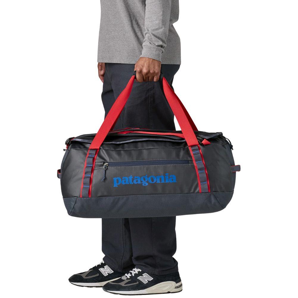 Patagonia Black Hole 55L Duffel Bag (Smolder Blue w/Amanita Red) carry