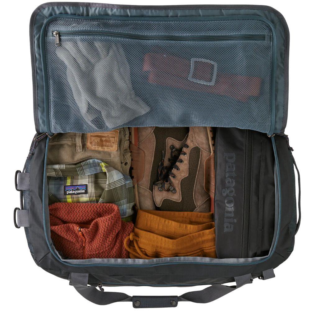 Patagonia Black Hole 55L Duffel Bag (Smolder Blue w/Amanita Red) inside