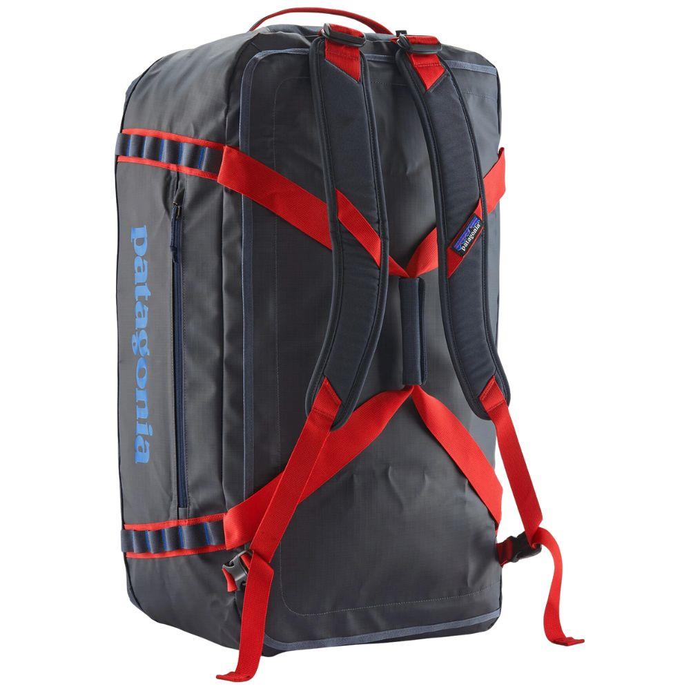 Patagonia Black Hole Duffel Bag 70L (Smolder Blue w/Amanita Red) straps