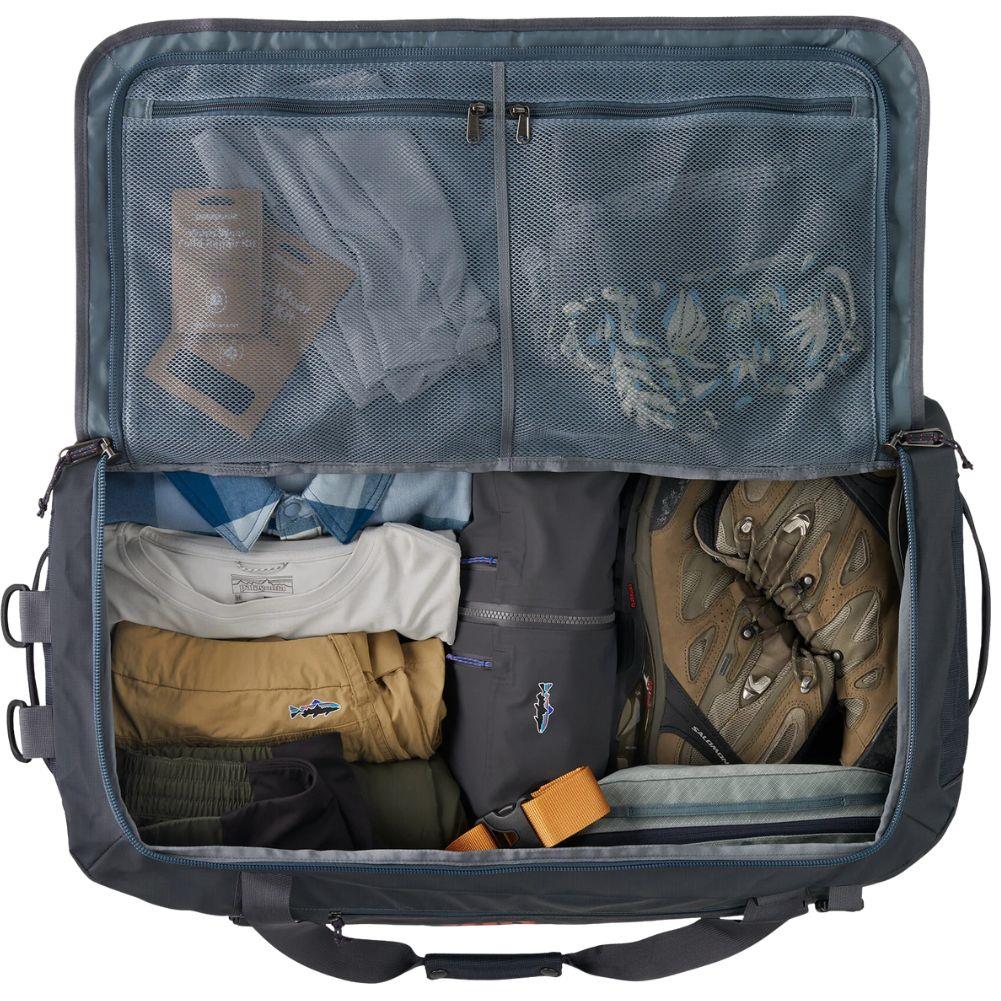 Patagonia Black Hole Duffel Bag 70L (Smolder Blue w/Amanita Red) inside