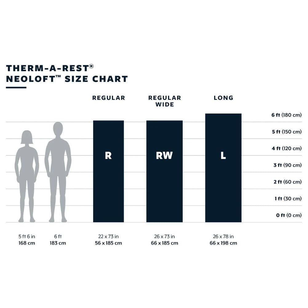 Therm-a-Rest NeoLoft Sleeping Pad - Regular Wide (Ember) sizes