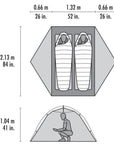 MSR  Elixir 2-Person Backpacking Tent 2026 (Green) measurement