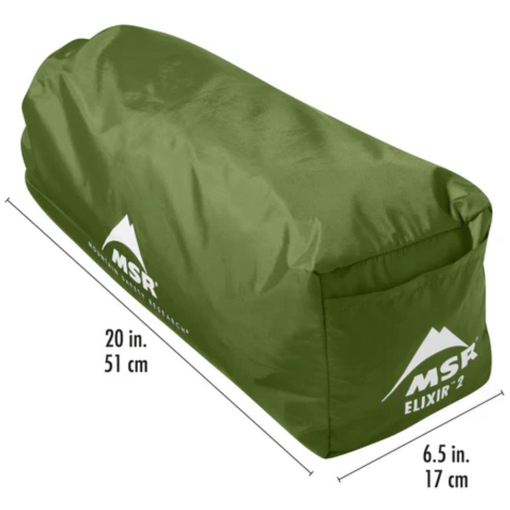 MSR  Elixir 2-Person Backpacking Tent 2026 (Green) measurement package