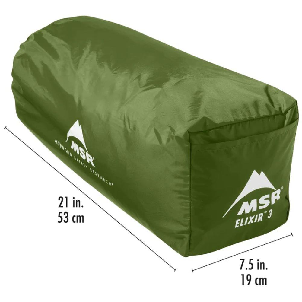 MSR  Elixir 3-Person Backpacking Tent 2026 (Green) package size