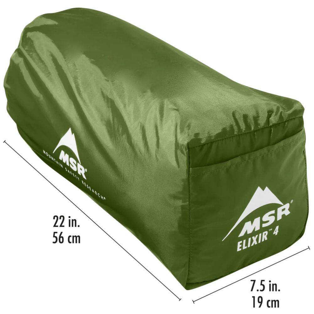 MSR  Elixir 4-Person Backpacking Tent 2026 (Green) package measurements