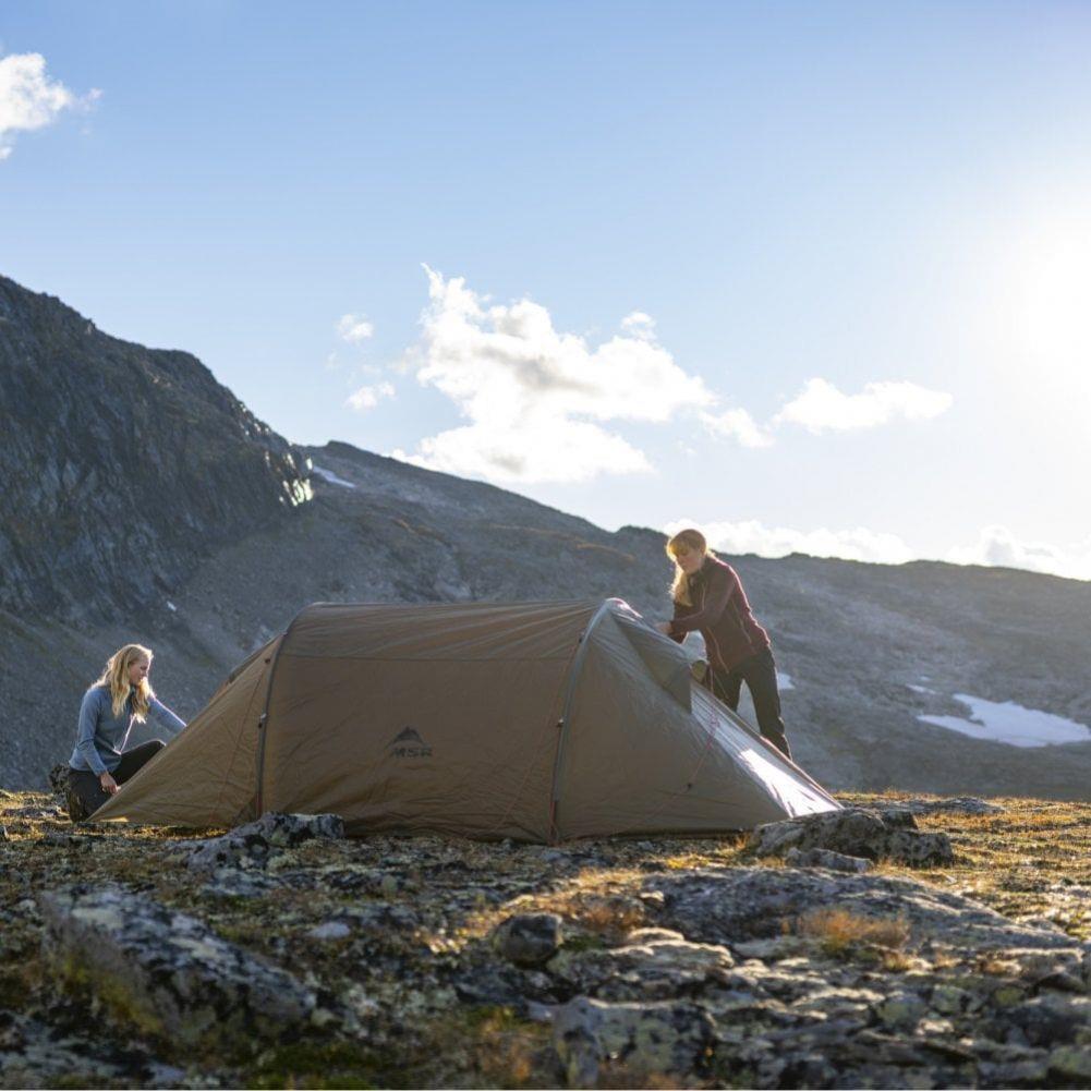 MSR  Tindheim 3-Person Backpacking Tunnel Tent (Green) hills