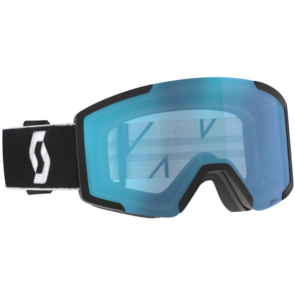 Scott Shield Snow Sports Goggles (Black/White / AMP Aurora Green Chrome S1)