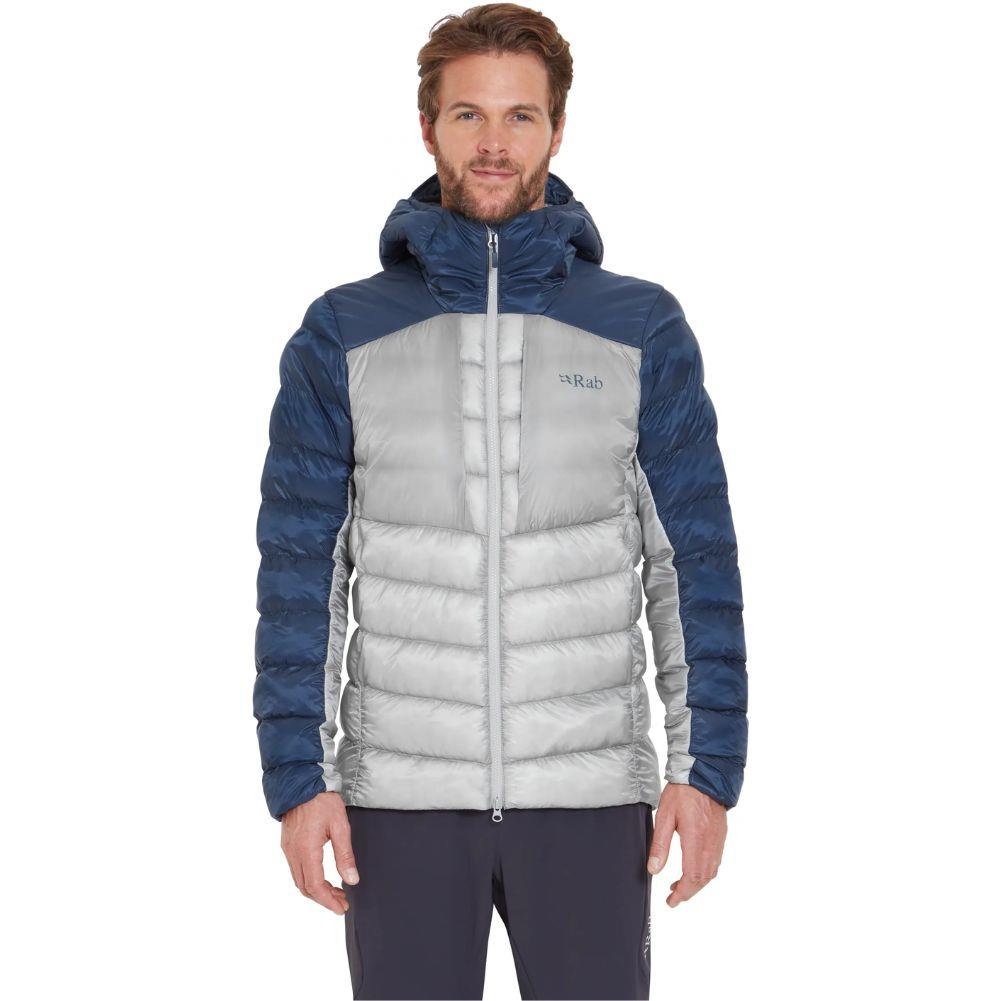 Rab Men's Cirrus Ultra Insulated Hooded Jacket (Tempest Blue/Light Zinc) man