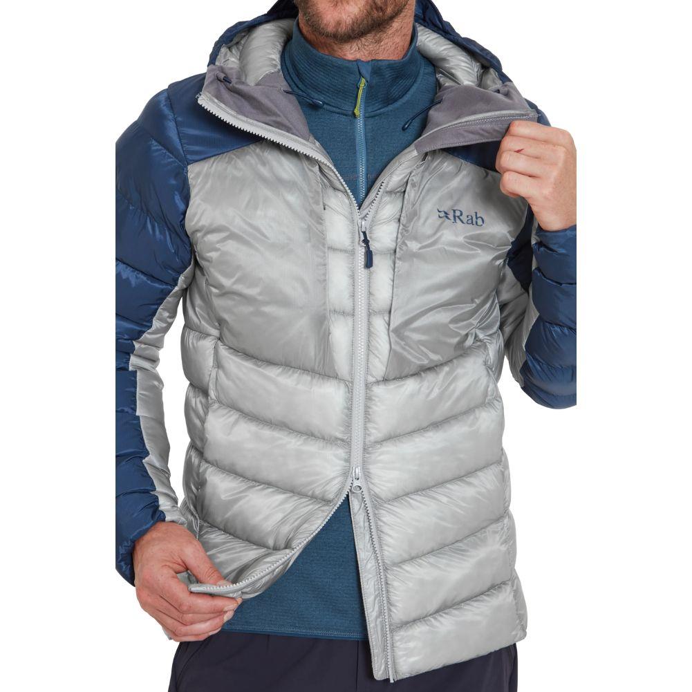 Rab Men's Cirrus Ultra Insulated Hooded Jacket (Tempest Blue/Light Zinc) zip down up