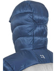 Rab Men's Cirrus Ultra Insulated Hooded Jacket (Tempest Blue/Light Zinc) hood up back