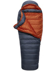 Rab Women's Ascent 1100 Down Sleeping Bag Left Zip - Regular (Bering Sea) open