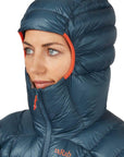 Rab Women's Mythic G Down Jacket (Orion Blue) hood up