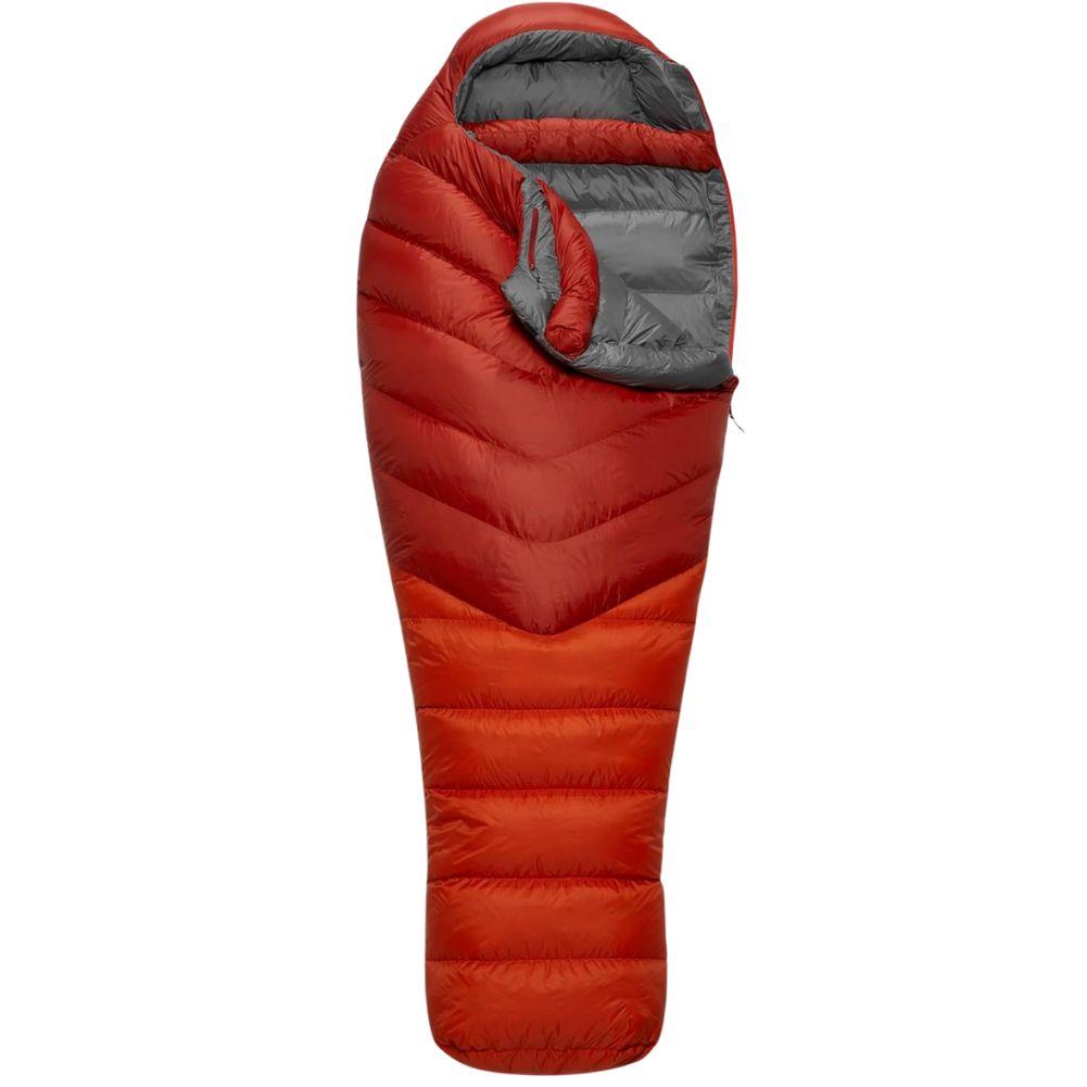 Rab Alpine 600 Down Left Zip Sleeping Bag - Regular (Red Clay) slight open