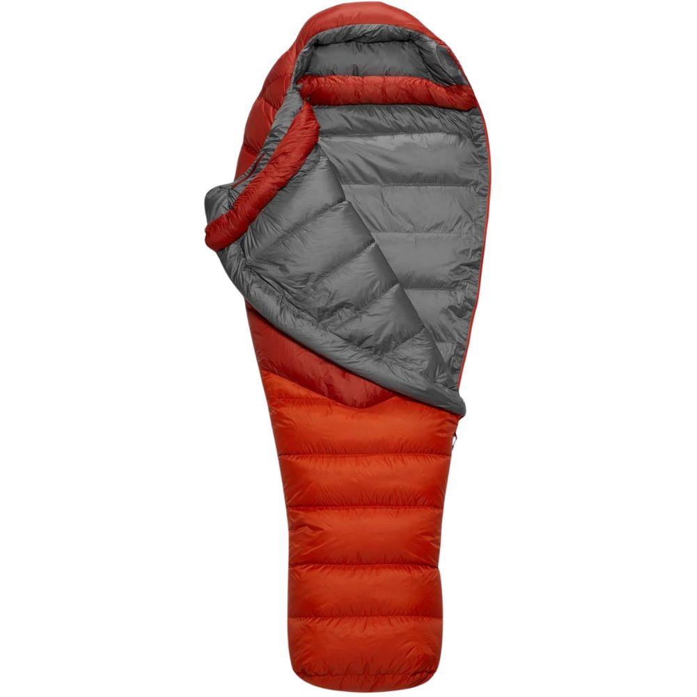 Rab Alpine 600 Down Left Zip Sleeping Bag - Regular (Red Clay) open