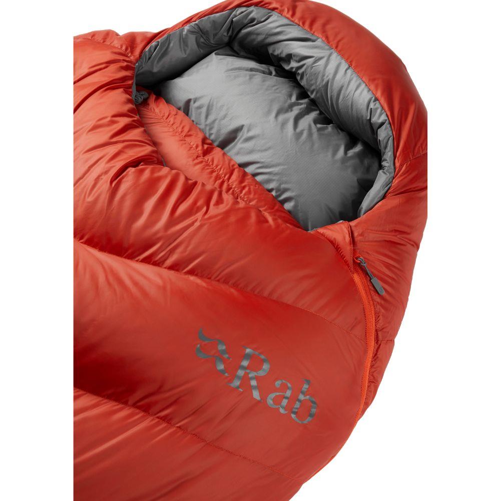 Rab Alpine 600 Down Left Zip Sleeping Bag - Regular (Red Clay) close up