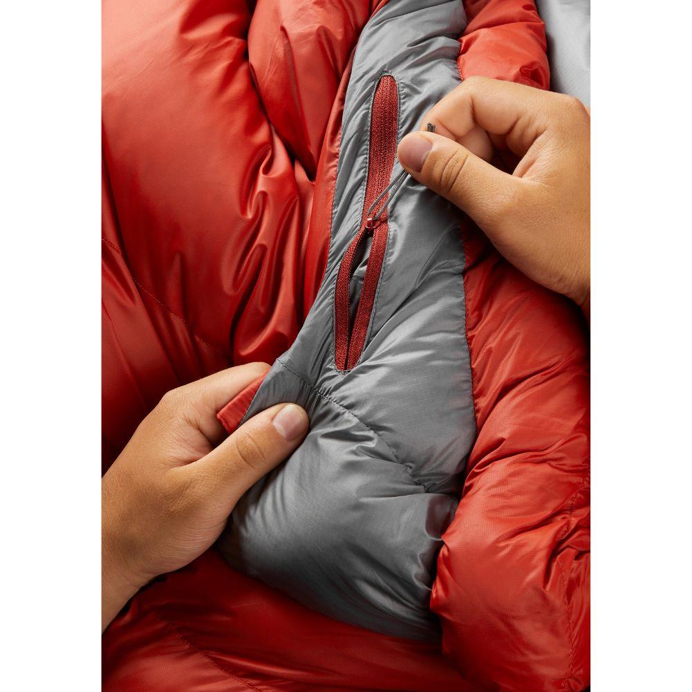 Rab Alpine 600 Down Left Zip Sleeping Bag - Regular (Red Clay) inner zi[