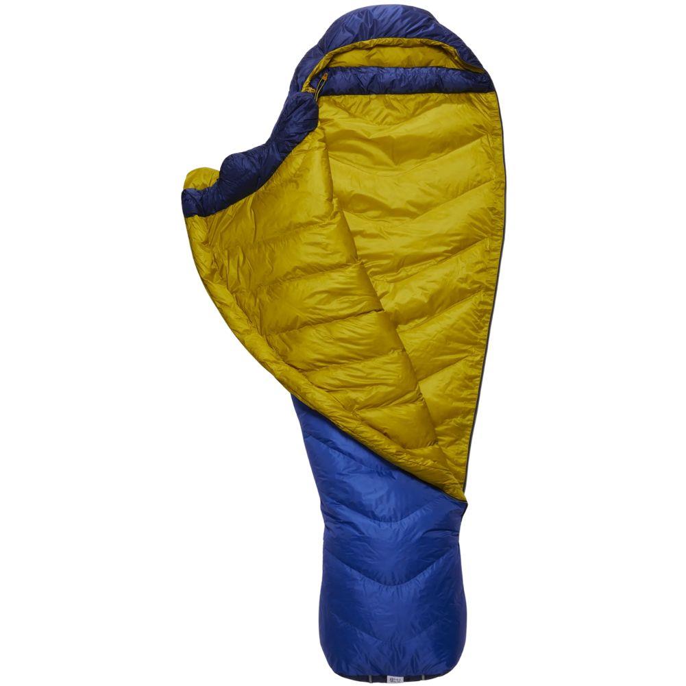 Rab Neutrino 400 Down Left Zip Sleeping Bag - Regular Wide (Nightfall Blue) open