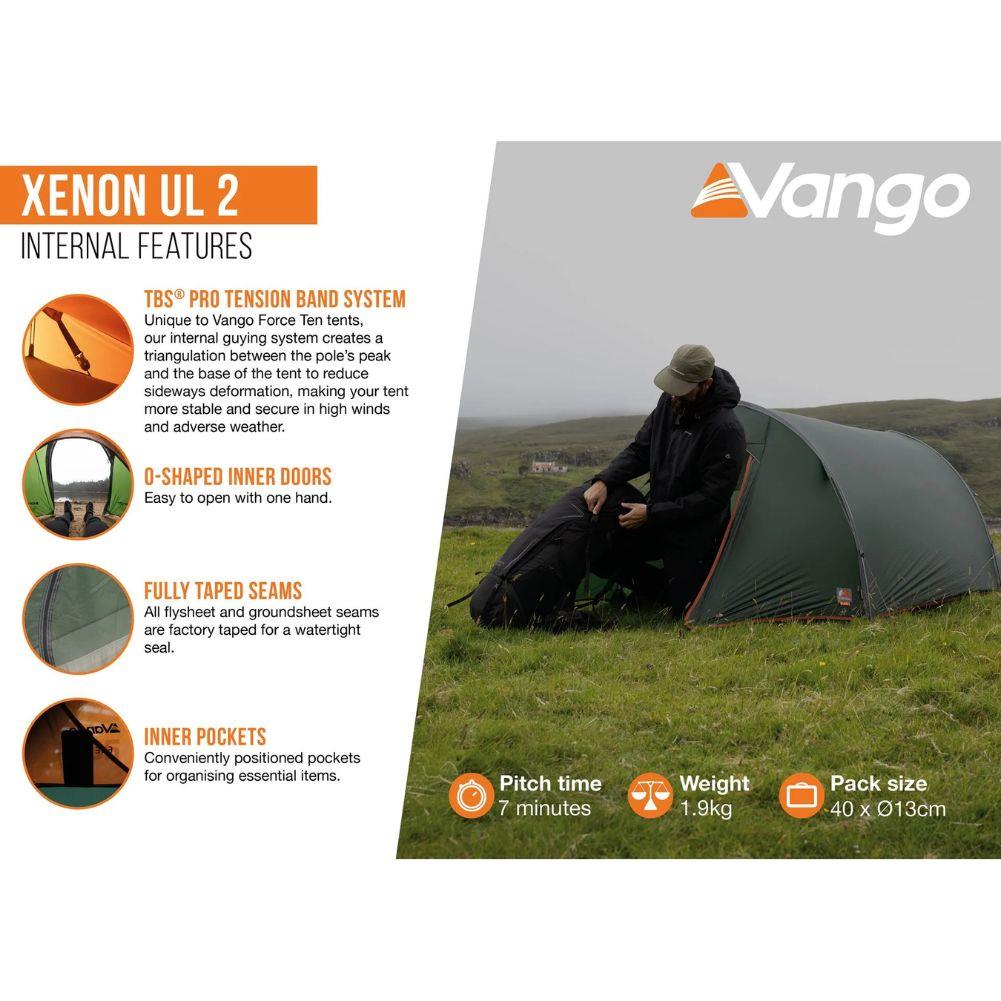Vango F10 Xenon UL 2 2-Person Lightweight Tent (2026) (Alpine Green) more info
