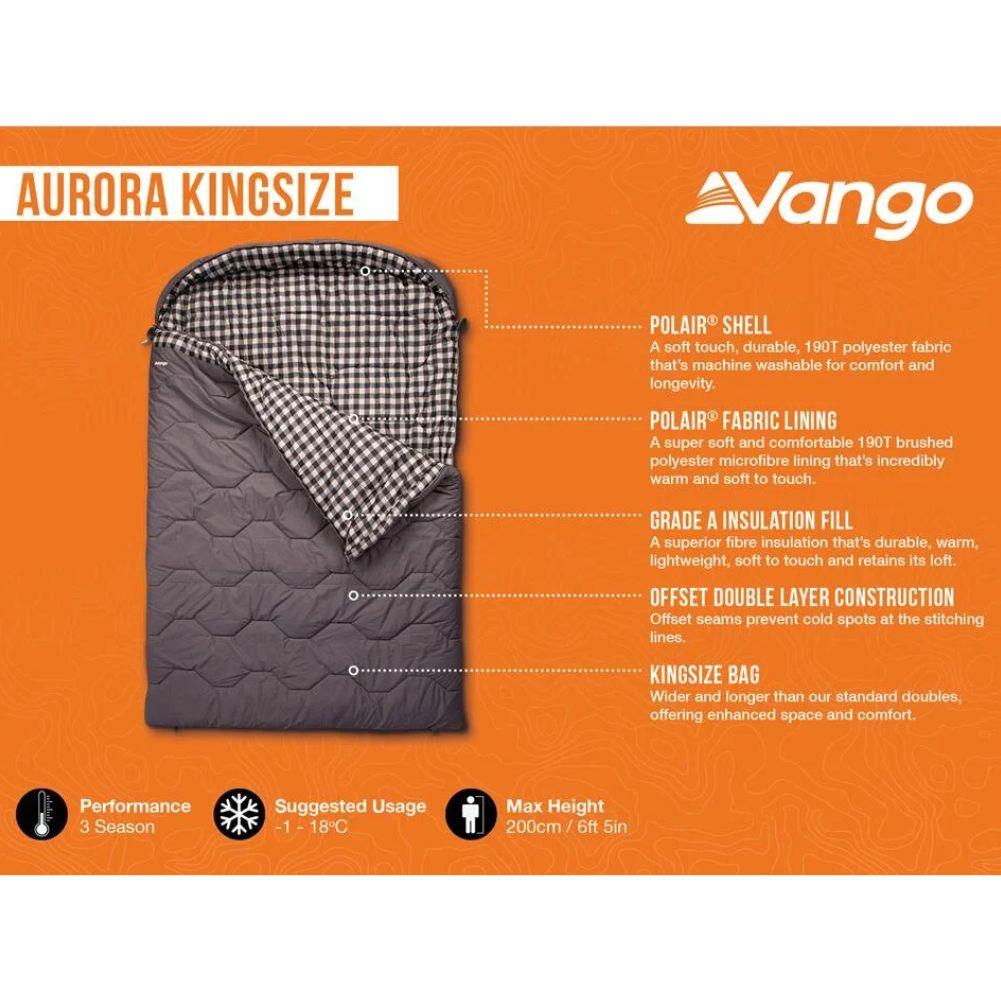 Vango Aurora Kingsize Family Sleeping Bag (Excalibur) info
