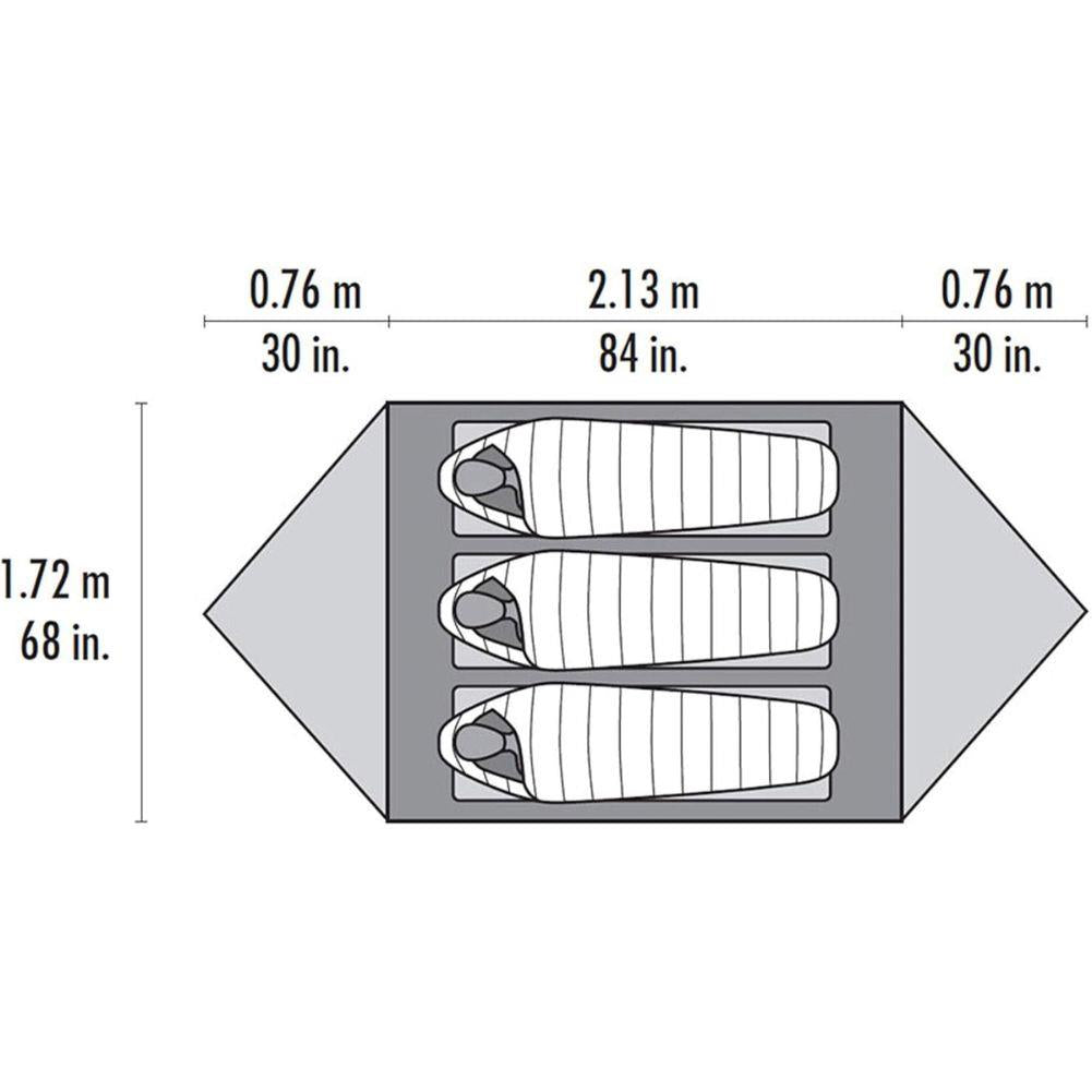 MSR Mutha Hubba NX 3 Person Tent (Grey) diagram