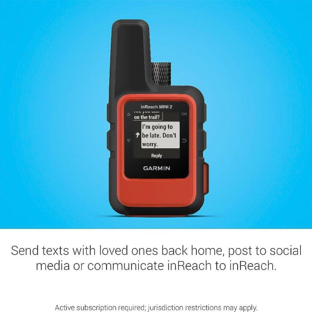 Garmin inReach Mini 2 Sat Comm (Flame Red) text