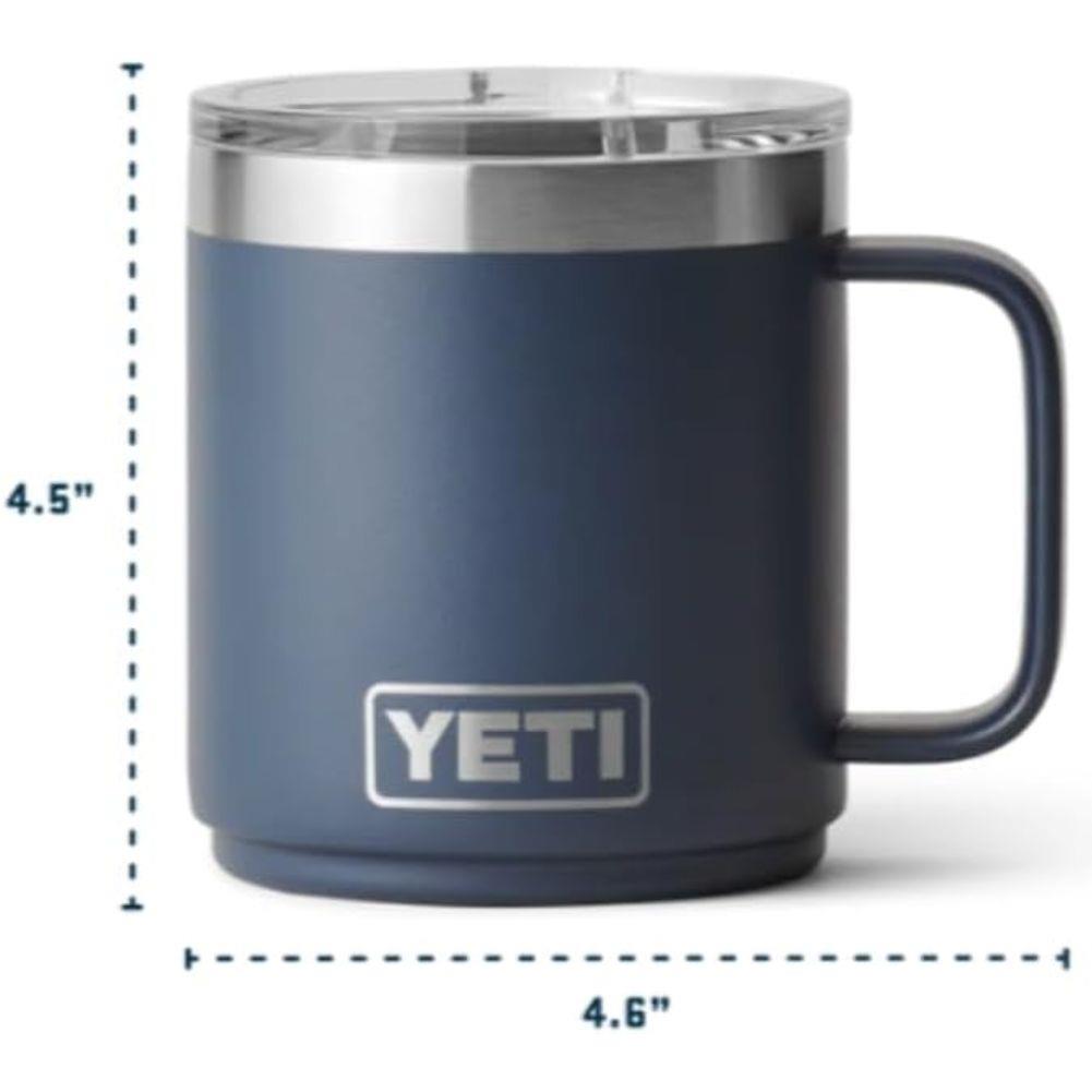 Yeti Rambler 10 oz (295 ml) Stackable Ceramic Lining Mug (Black) sizes measureme