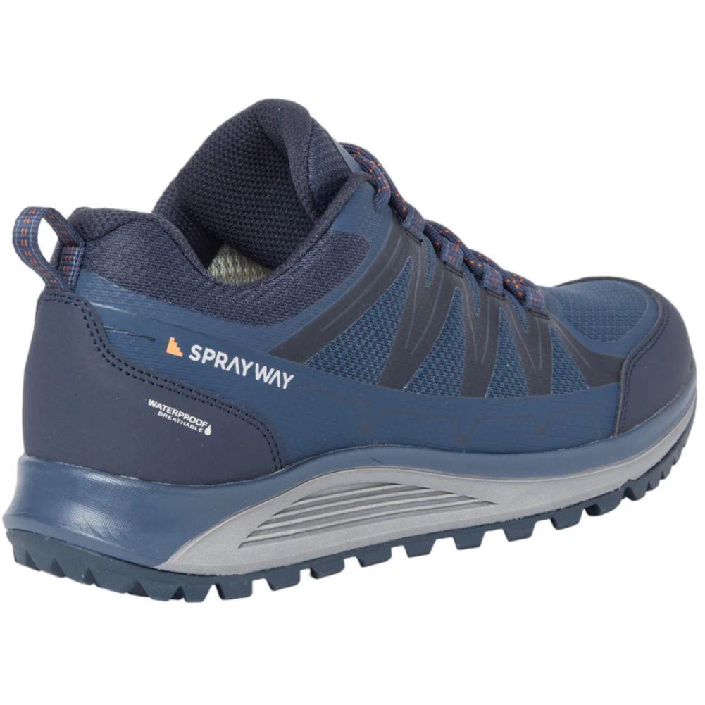 Sprayway Men's Burbage Low HydroDRY Waterproof Walking Shoe (Navy) left back angle