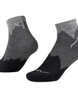 Buff LW Merino Wool Quarter Socks (Black)