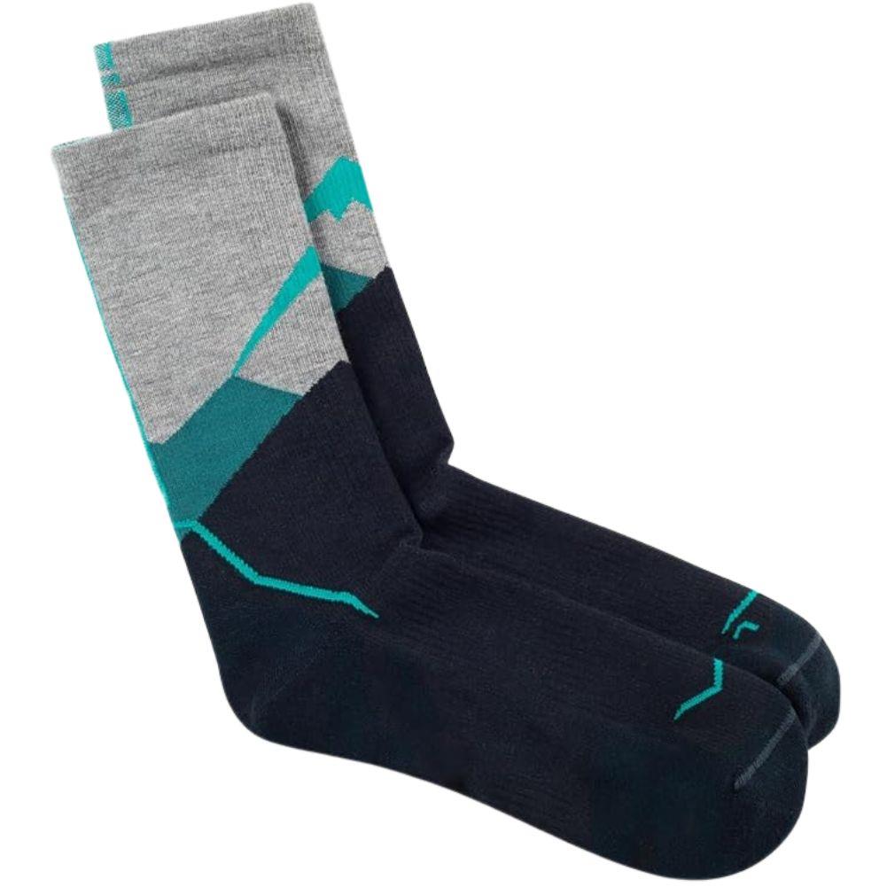 Buff LW Merino Wool Crew Socks (Teal) pair