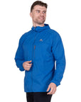 Mountain Equipment Men's Aerofoil Soft Shell Hooded Jacket (Atlantic Blue) angle half
