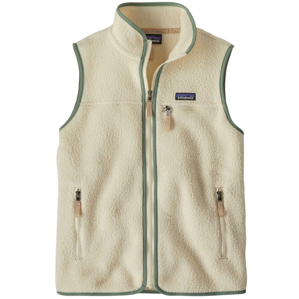 Patagonia Women's Retro Pile Fleece Vest (Natural w/Ellwood Green)