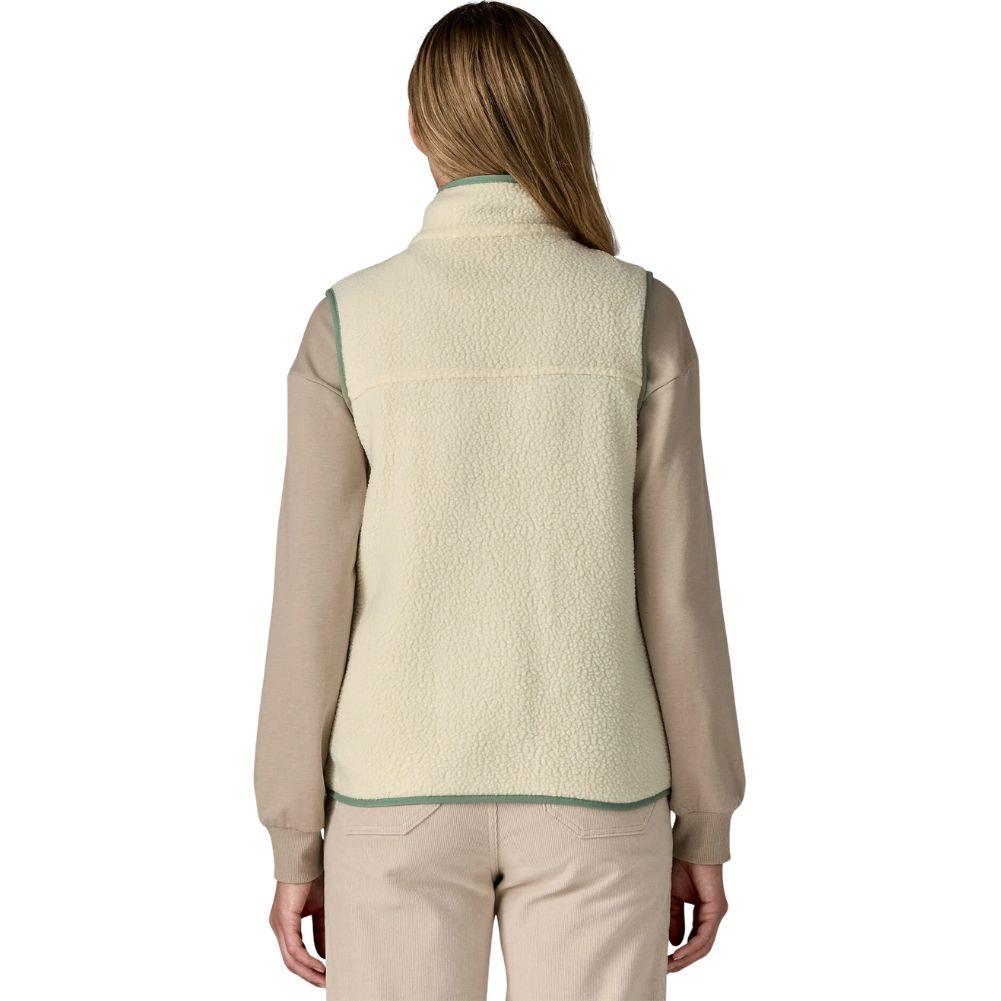 Patagonia Women's Retro Pile Fleece Vest (Natural w/Ellwood Green) back