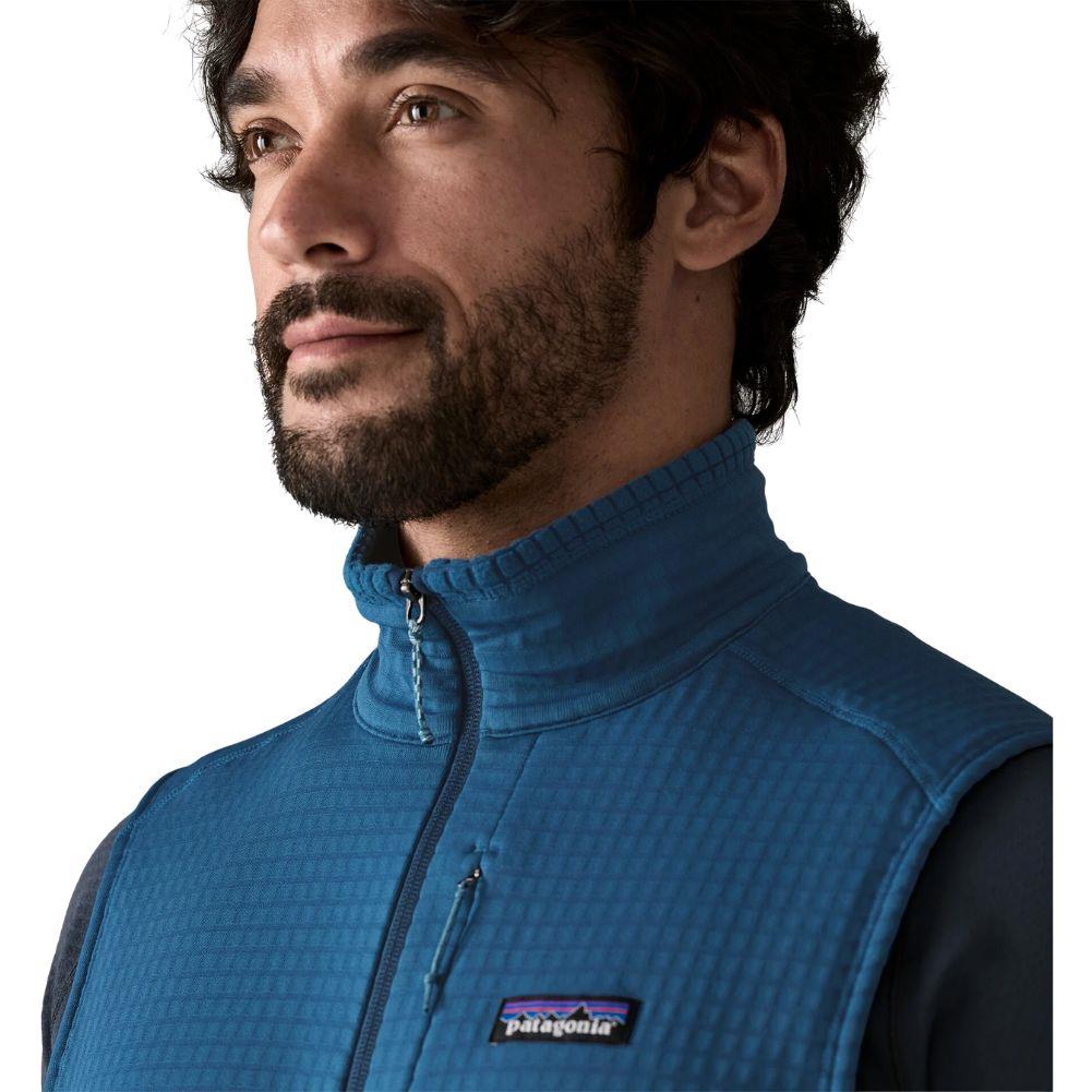 Patagonia Men's R1 Fleece Vest (Aquatic Blue) zipper