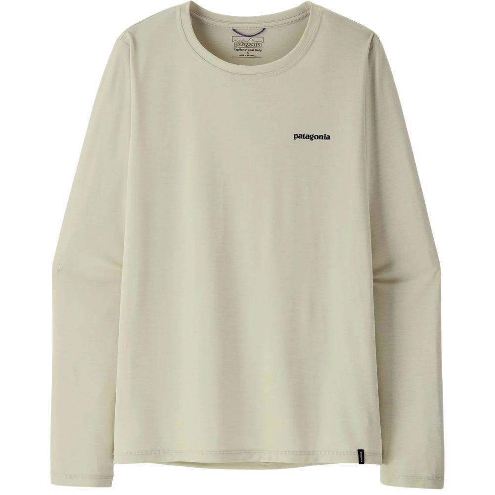 Patagonia Women's Long-Sleeved Capilene Cool Daily Shirt - Boardshort Logo (Dyno White) front